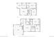 Floorplan views showing basement with garage/Gathering room and the main floor with living room and bedrooms at 1245 Ceres Dr, Lafayette, CO 80026