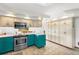 Well-lit kitchen featuring stainless steel appliances and ample storage space at 5115 Bristol St, Arvada, CO 80002