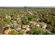Aerial view of a neighborhood with the Denver skyline in the distance at 4567 Grove St, Denver, CO 80211