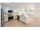 Modern kitchen features stainless steel appliances, white cabinetry, and an island sink at 1298 Silverheels Dr, Larkspur, CO 80118