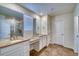 Elegant bathroom with double vanity and large shower at 1143 Williams Loop, Elizabeth, CO 80107