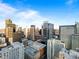 Expansive aerial view of the city skyline on a bright day at 891 14Th St # 3510, Denver, CO 80202