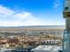 Scenic balcony view overlooking the distant mountains and cityscape on a clear day at 891 14Th St # 3510, Denver, CO 80202