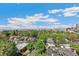 Wide aerial view showcasing the beautiful city skyline and lush green trees at 1200 N Humboldt St # 1003, Denver, CO 80218