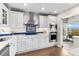 Contemporary kitchen with white cabinetry, stainless steel appliances, and access to balcony at 1200 N Humboldt St # 1003, Denver, CO 80218