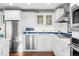 Well-lit kitchen featuring stainless steel appliances, white cabinets, and tile accents at 1200 N Humboldt St # 1003, Denver, CO 80218