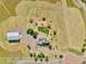 Aerial view of property showcasing acreage, outbuilding, play area and beautiful landscaping at 14825 Almstead St, Hudson, CO 80642
