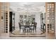 Chic dining room featuring decorative ceiling, unique lighting and floor with a great view to the outside at 26806 Evergreen Springs Rd, Evergreen, CO 80439