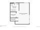 Floor plan of finished basement featuring bathroom, stairs, utility closet and open space at 5612 S Jebel Way, Centennial, CO 80015