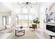 Bright and airy living room with large windows, fireplace, and contemporary furnishings at 3022 Fenton St, Wheat Ridge, CO 80214