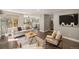 Comfortable living room featuring wood floors, neutral paint, large windows, and modern furniture at 2980 E 135Th Dr, Thornton, CO 80241