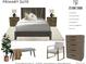 Staged primary suite showcases bed, nightstands, bench, chair, and dresser at 2980 E 135Th Dr, Thornton, CO 80241