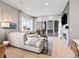 Comfortable living room with a modern sofa and a sleek fireplace at 6244 N Lisbon St, Aurora, CO 80019