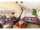 Bright, open living space with soaring ceilings and comfortable leather furniture at 5549 Lake Gulch Rd, Castle Rock, CO 80104