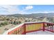 Enjoy the mountain view from the backyard deck at 260 Dekker Dr, Golden, CO 80401