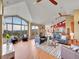 Spacious living room has vaulted ceilings, large windows with mountain views, and an open-concept design at 260 Dekker Dr, Golden, CO 80401