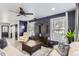 Inviting living room with a mounted TV, modern furnishings, ample natural light, and stylish decor at 5570 Nepal St, Denver, CO 80249