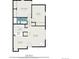 Detailed floor plan showcasing layout of living room, bedrooms, kitchen, dining area, and bath; 895 square feet at 12191 Melody Dr # 301, Westminster, CO 80234