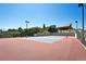 Private tennis court on the property with surrounding mature trees at 1175 Ridge Oaks Dr, Castle Rock, CO 80104