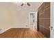 This cozy bedroom features hardwood floors and ample closet space at 1601 Jackson St, Denver, CO 80206