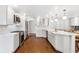Spacious kitchen with white cabinets, stainless steel appliances, and a large center island at 5965 S Gaylord Way, Greenwood Village, CO 80121