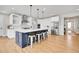 Modern kitchen featuring an island with seating and stainless steel appliances at 11269 Star Streak Rd, Littleton, CO 80125