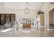 Open foyer with high ceilings and gorgeous chandelier at 4121 S Allison St, Denver, CO 80235