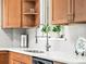 Close-up of a kitchen sink area with quartz countertops and a modern faucet at 2695 S Logan St, Denver, CO 80210