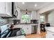 Updated kitchen featuring stainless steel appliances and undermount lighting at 1969 Uinta St, Denver, CO 80220
