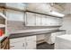 Functional laundry room with ample storage space, sleek countertops, and white cabinetry at 5425 Camargo Rd, Littleton, CO 80123