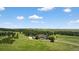 Aerial view of home on large lot with mature trees and lush green grass at 36412 Paradise Cir, Elizabeth, CO 80107