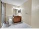 Basement bathroom with shower and updated vanity at 4280 Crystal Dr, Broomfield, CO 80023