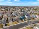 Aerial view of a neighborhood showcasing well-maintained homes and tree-lined streets at 17623 Cornish Pl, Parker, CO 80134