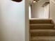 Carpeted staircase leading to an upper level, showcasing the home's layout and potential for comfortable living at 11947 Riverstone Cir # 7F, Henderson, CO 80640