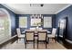 Elegant dining room featuring modern lighting and an arched window with shutters at 2500 S Monroe St, Denver, CO 80210