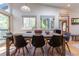 Bright dining area with modern chairs and large windows overlooking nature at 20600 Rangeview Dr, Morrison, CO 80465
