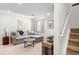 Finished basement with plush carpet, comfortable sectional, and stylish decor at 19716 Glendale Ln, Parker, CO 80134