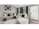 Cozy living room featuring a large sectional sofa, neutral walls, and bright windows at 3296 S Bryant St, Englewood, CO 80110
