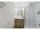 Modern bathroom with a glass-enclosed shower, stylish vanity, updated fixtures, and neutral walls at 1080 S Garfield St, Denver, CO 80209