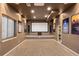 Home theater with projector screen, speakers, carpeting, and dimmable recessed lighting at 5791 Chisholm Pl, Parker, CO 80134