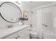 Bright bathroom featuring shower over tub and white vanity at 15942 E Rice Pl # B, Aurora, CO 80015
