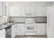 Well-lit kitchen features white cabinetry, stainless steel sink, modern appliances, and wood-look flooring at 15942 E Rice Pl # B, Aurora, CO 80015