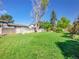 Expansive backyard featuring a lush lawn, mature trees, and a privacy fence, perfect for outdoor activities at 13133 Regulus Dr, Lone Tree, CO 80124