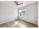 Bright bedroom with natural light features a ceiling fan and plush carpeting at 16351 E 104Th Pl, Commerce City, CO 80022