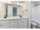 Double sink bathroom with a modern look at 1750 Marlowe W Cir, Erie, CO 80516