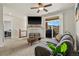 Comfortable living room with sliding glass door to a patio at 4100 Albion St # 424, Denver, CO 80216