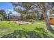 Expansive green space with playground equipment surrounded by mature trees and buildings at 940 S Peoria St, Aurora, CO 80012
