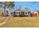 Charming blue bungalow with cedar accents and well-maintained front lawn at 4441 Elm Ct, Denver, CO 80211