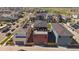 Aerial view showcases the home's location within a modern neighborhood and its attractive exterior features at 6047 N Nepal Ct, Aurora, CO 80019
