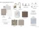 Materials palette featuring paint colors, brushed nickel hardware, quartz countertops, and Shaw flooring at 2512 Lupton Ln, Lafayette, CO 80026